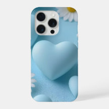 Cute Blue Heart Floral Phone Sticker