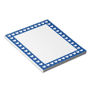 Cute Blue Heart Frame Pattern Notepad