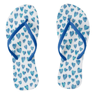 Cute Blue Heart Pattern Thongs