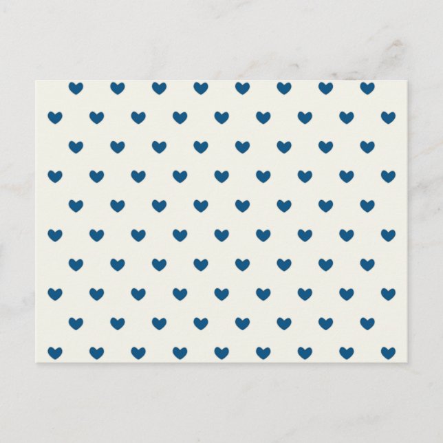 Cute Blue Hearts Pattern Postcard (Front)