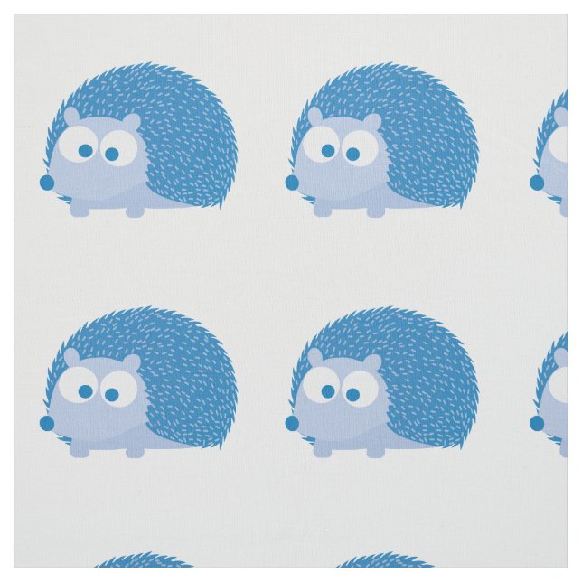 Cute Blue Hedgehog Fabric (Swatch)
