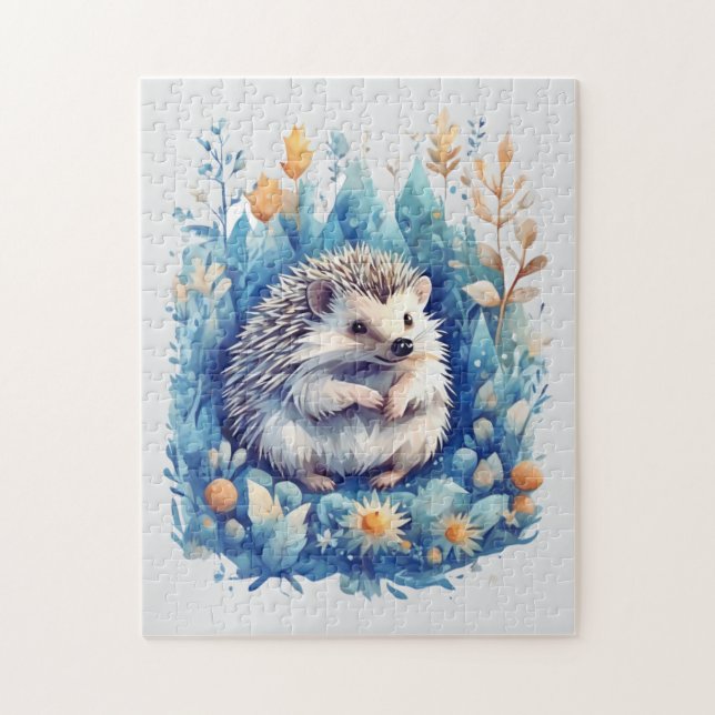 Cute Blue Hedgehog Puzzle (Vertical)