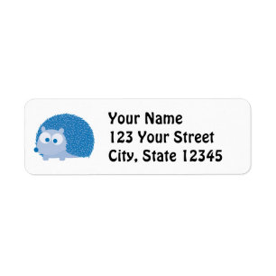 Cute Blue Hedgehog Return Address Label