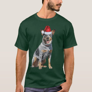 Cute Blue Heeler Dog Lover Funny Christmas T-Shirt