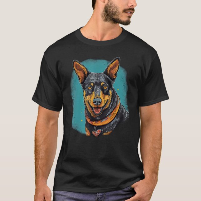 Cute Blue Heeler Dog on Australian Cattle Dog  2 T-Shirt (Front)