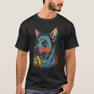 Cute Blue Heeler Dog on Australian Cattle Dog Love T-Shirt