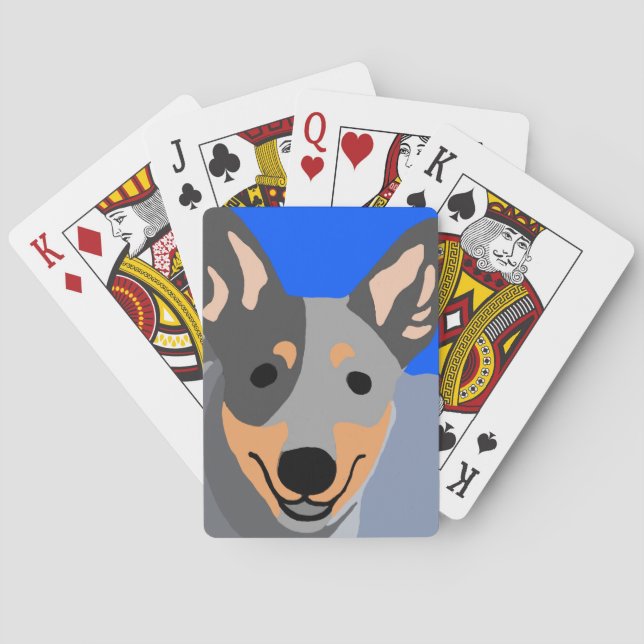 Cute blue heeler playing cards (Back)