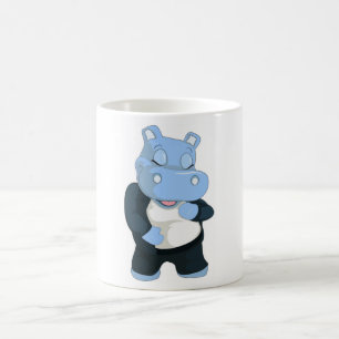 CUTE BLUE HIPPO COFFEE MUG