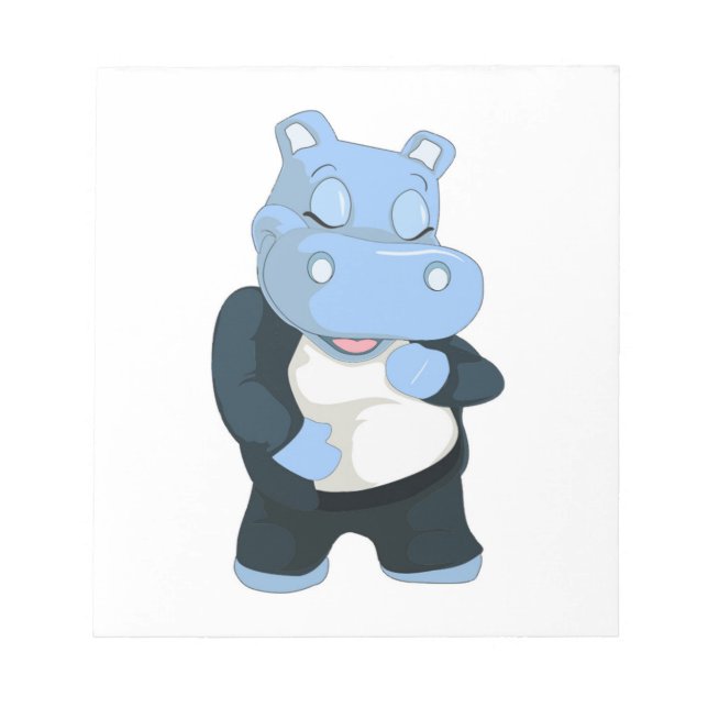 CUTE BLUE HIPPO NOTEPAD (Front)