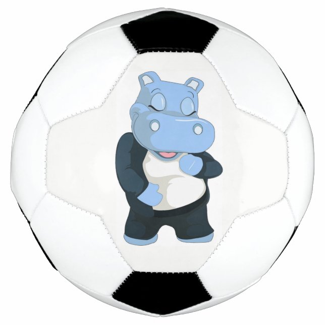 CUTE BLUE HIPPO SOCCER BALL (Front)