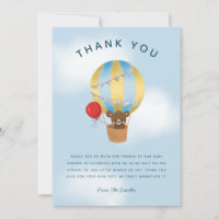 Cute Blue Hot Air Balloon Baby Shower