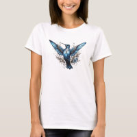 Cute blue Hummingbird black T-Shirt