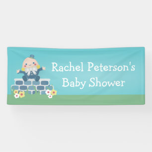 Cute Blue Humpty Dumpty Baby Shower Party Banner