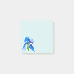 Cute blue Iris watercolor art stationery Post-it Notes