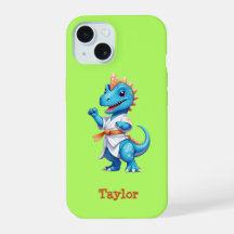 Cute blue karate dinosaur