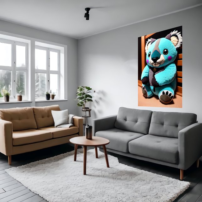 Cute blue koala plush toy | AI Art   Poster (Creator Uploaded)