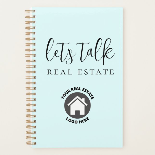 Cute Blue Let's Talk Real Estate Planner (Front)