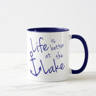 cute blue LIFE IS  BETTER AT THE LAKE |  Mug