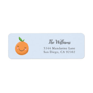 Cute Blue Little Cutie Baby Shower Return Address Label
