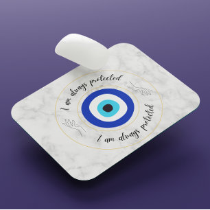 Cute Blue Marble Greek Eye Gold Typography Mouse Pad