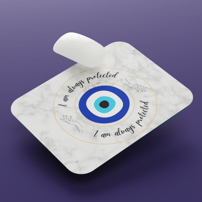 Cute Blue Marble Greek Eye Gold Typography  Mouse Pad (Creator Uploaded)