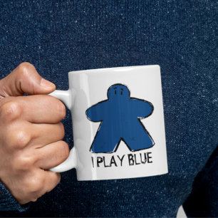 Cute Blue Meeple Drawing Board Game Cup Mug