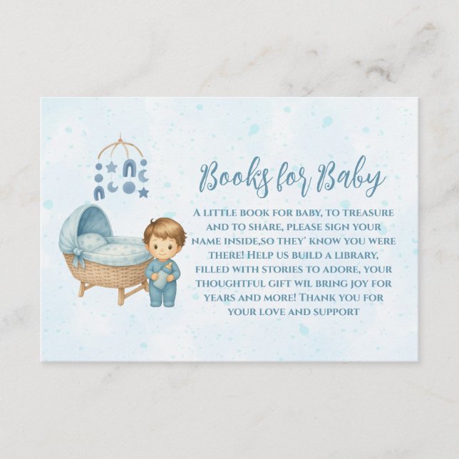 Cute Blue Mobile Crib baby cot books for baby  Enclosure Card (Front)