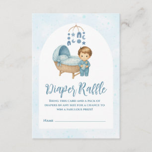 Cute Blue Mobile Crib baby cot Diaper Raffle Enclosure Card