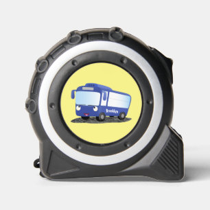Cute blue modern bus cartoon illustration 1