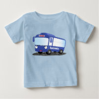Cute blue modern bus cartoon illustration