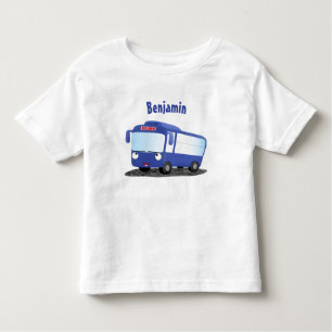 Cute blue modern bus cartoon illustration toddler T-Shirt