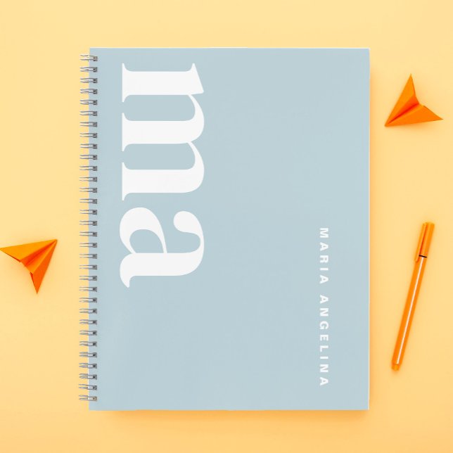 Cute Blue Monogram School Notebook (Creator Uploaded)