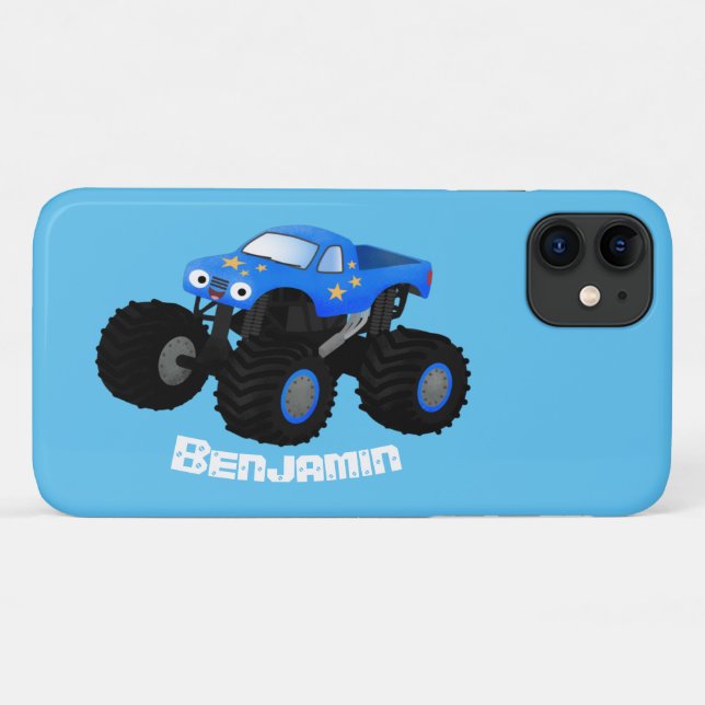 Cute blue monster truck cartoon illustration Case-Mate iPhone case (Back (Horizontal))