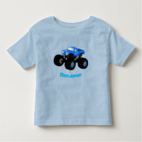 Cute blue monster truck cartoon illustration