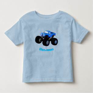 Cute blue monster truck cartoon illustration toddler T-Shirt