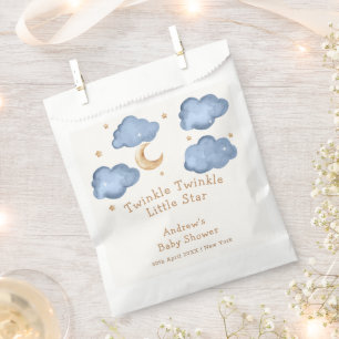 Cute Blue Moon Stars Twinkle Twinkle Baby Shower Favour Bag