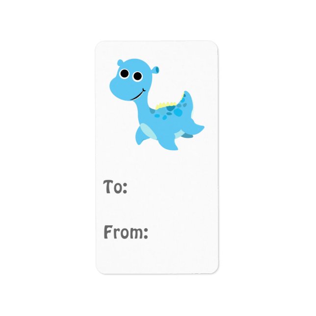 Cute Blue Nessie Label (Front)