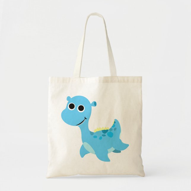 Cute Blue Nessie Tote Bag (Front)