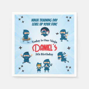 Cute Blue Ninja Squad Boy Birthday Party   Napkin
