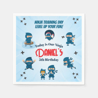 Cute Blue Ninja Squad Boy Birthday Party   Napkin