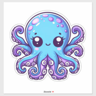 Cute blue octopus