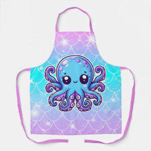 Cute blue octopus apron