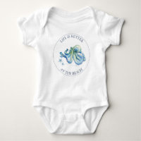 Cute Blue Octopus Baby Boy Bodysuits