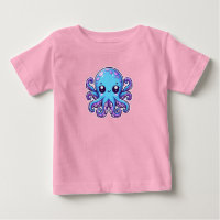 Cute blue octopus