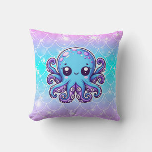 Cute blue octopus cushion