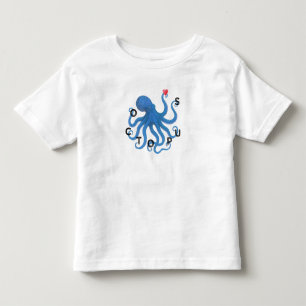 Cute Blue Octopus Friend with Heart Ocean Scuba Toddler T-Shirt