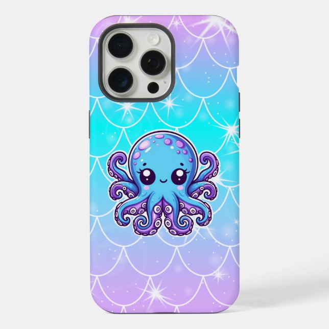 Cute blue octopus iPhone case (Back)