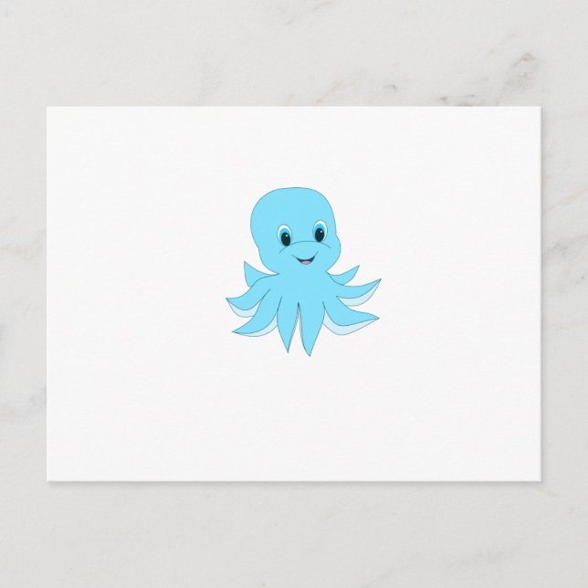 Cute Blue Octopus Postcard (Front)