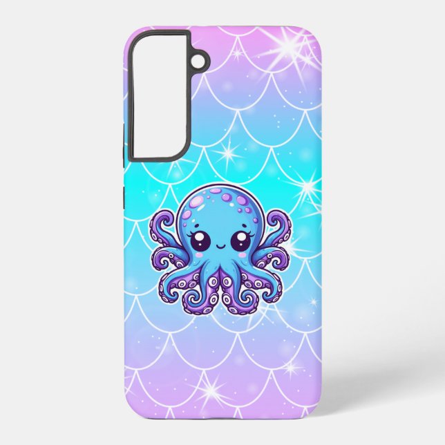Cute blue octopus samsung galaxy s22+ case (Back)