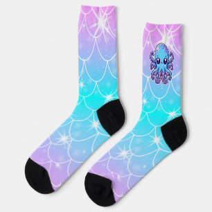 Cute blue octopus socks